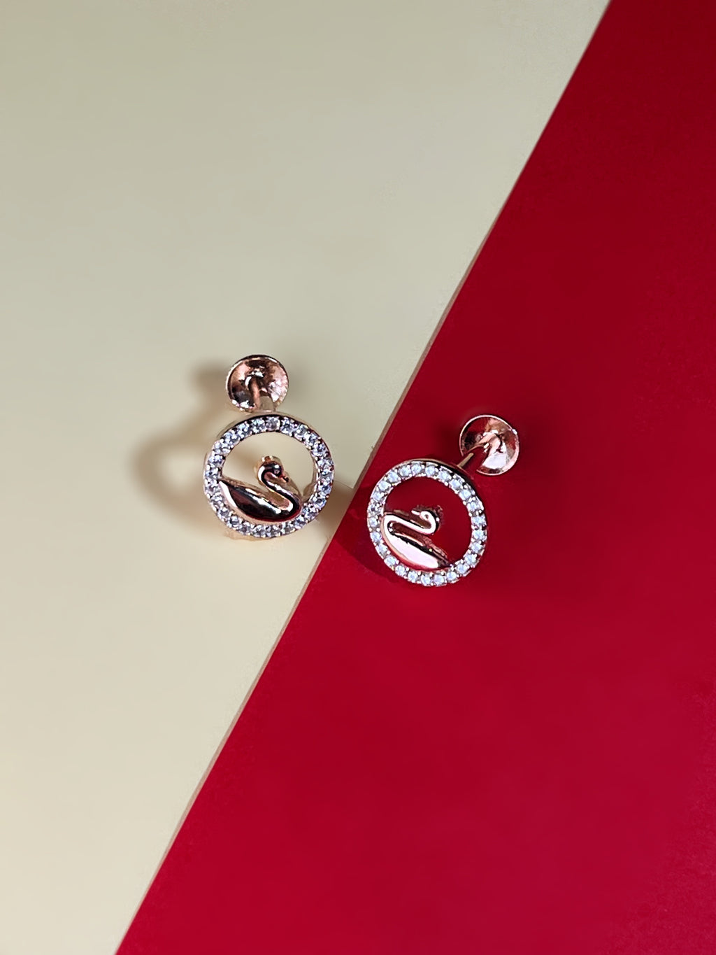 Swan RoseGold Studs