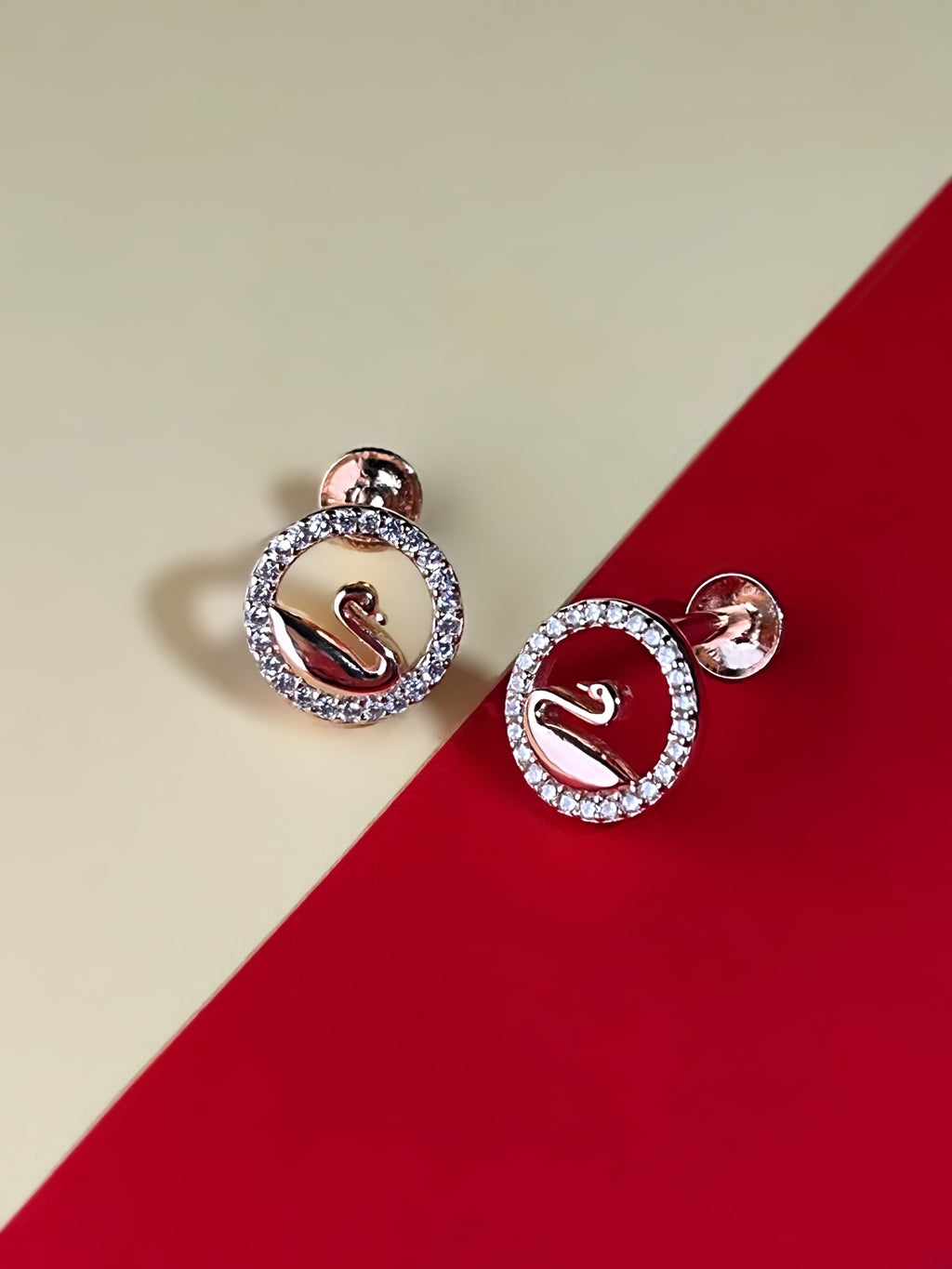 Swan RoseGold Studs