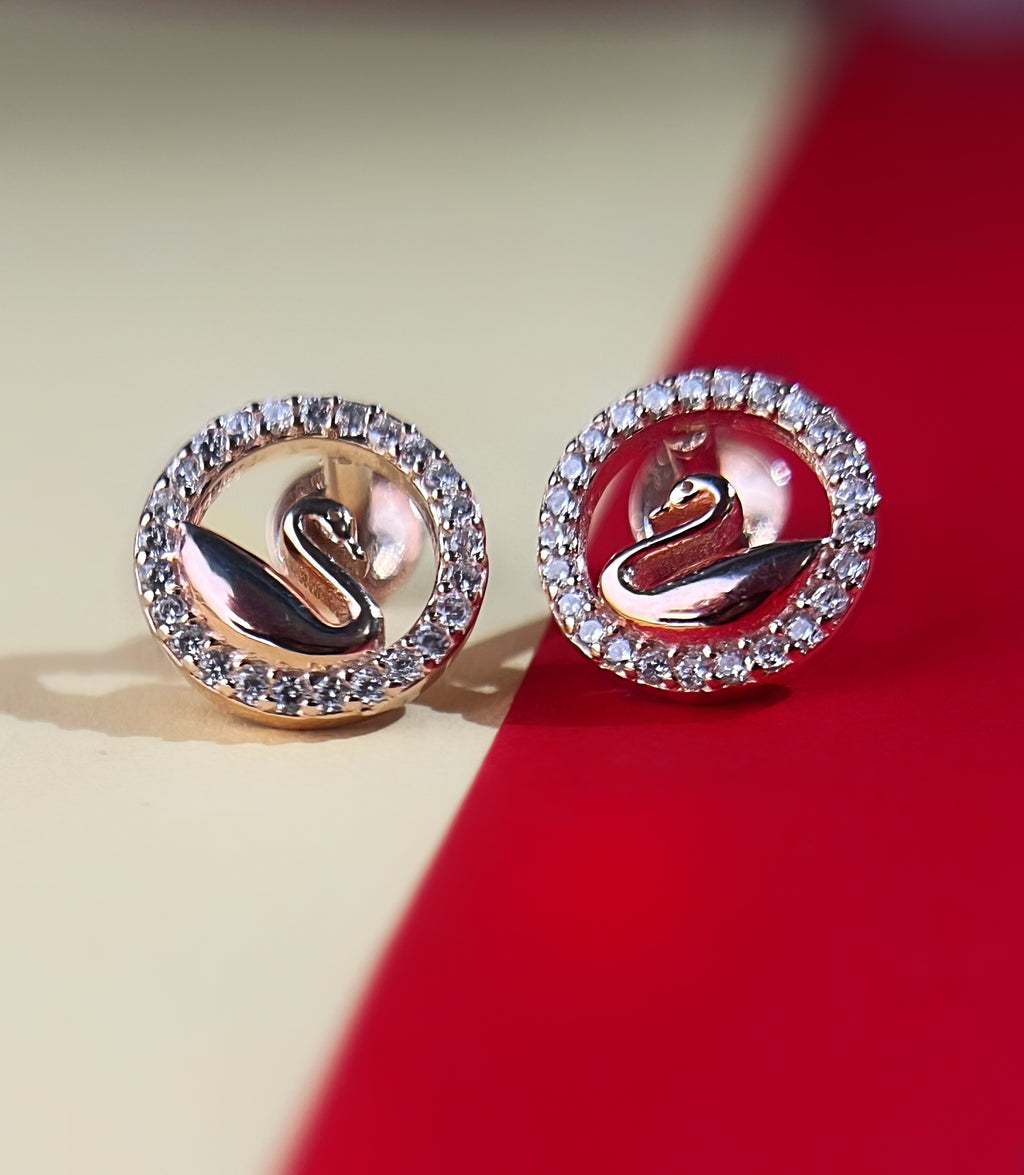 Swan RoseGold Studs