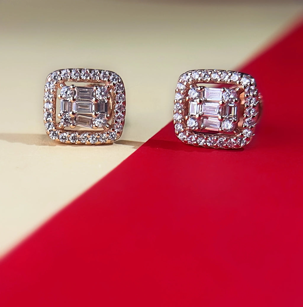 Lunira Rose Gold Studs